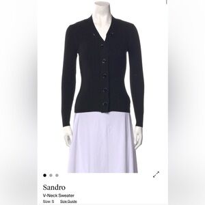 Sandro Black V-Neck Sweater